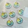 Colgante de Pintura al Óleo del Jardín de Monet Flor Mariposa Espiga de Trigo Perla de Imitación Pulsera de Cuentas DIY Collar Aleación Pendientes de Gota de Aceite