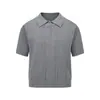 Camiseta Jacquard de Trigo de Alta Qualidade com Gola Polo de Manga Curta Jacquard de Alto Padrão Novo Estilo Dinheiro Alta Inteligência Ombro Direito Curta Larga