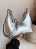 Bolso de Media Luna de Cuero Patente de Diseño Nicho Bolso para Mujer 2024 Nuevo Estilo Coreano de Alta Gama Bolso Bandolera de Hombro con Campana