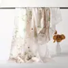 Lenço Estampado de Seda 12mm para Mulheres Primavera Verão Lenço Quadrado de Seda de Amora Estilo Chinês Lenço Versátil Toque de Luxo Leve Lenço Longo