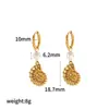 Brincos de Concha de Aço Inoxidável Personalizados Transfronteiriços para Mulheres Design de Nicho Brincos de Aço Titânio Ouro 18K Alto Padrão
