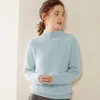 Suéter Grueso de Cachemira de Tres Capas para Mujer Otoño/Invierno 2026, Cuello Alto Medio, Tejido de Punto Trenzado Holgado, Suéter Básico Jersey de Lana de Cabra Color Sólido