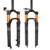Fabricantes transfronterizos horquilla delantera de bicicleta 26 pulgadas 27.5 pulgadas 29 pulgadas aleación de magnesio presión de aire puede bloquear el control de hombro de la horquilla delantera control por cable