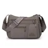 Bolso Cruzado Casual para Viajes Diarios, Nuevo Modelo Transfronterizo, Gran Capacidad, Color Sólido Simple, Bolso de Hombro con Múltiples Compartimentos, Bolso de Nylon para Mujer Estilo Coreano