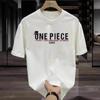 Camiseta de manga corta con cuello redondo para hombre, estilo japonés, de One Piece, de algodón puro, con estampado de anime, para verano de 2024, para adolescentes