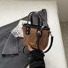 Bolso pequeño popular de este año para mujer, bolso bandolera de hombro de moda 2023 con textura, bolso tipo cubo portátil, combina con todo.