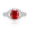 Anillo de Huevo de Paloma Cortado Flor de Hielo de Piedra Preciosa Colorida Más Vendido en Transmisión en Vivo para Mujeres, Chapado en Oro Real Incrustado con Anillo en Forma de Huevo de Diamante de Alto Carbono Súper Brillante