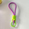 Cordón con Lanyard para Teléfono de Bloques de Color Anudado, Cadena Creativa Tejida Corta para Llavero de Botella de Agua, Correa Desmontable Anti-Pérdida de 12 cm
