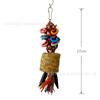 Loro palma tejido juguete para pájaro juguete colorido trenza de maíz rafia juguete para tirar juguete de madera para picotear