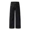 Jeans retos largos com lavagem retrô americana para homens e mulheres com bolsos costurados à mão, calças compridas casuais Cleanfit, estilosas