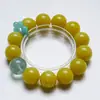 Brisa Serena de Primavera Pulsera de Cristal de Jade Amarillo Natural para Mujer, Pulsera Versátil de Fluorita Verde y Amazonita al por Mayor