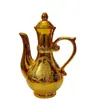 Pote de Vinho de Cerâmica Dourado Areia Bule Ornamentos Budistas Chinês Transfronteiriço Bule Vermelho Grande Casamento Cerimônia de Casamento