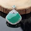 Colgante con incrustaciones de calcedonia de hielo alto, ágata verde, Buda Guanyin, hoja de jade, cloisonné, suministro de estudio en vivo, entrega de una sola pieza