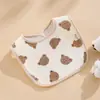 Babeiro de saliva em forma de U de gaze impermeável desenho animado flor única babador bolso de arroz infantil suprimentos de algodão para bebê recém-nascido