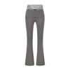 Pantalones de Ballet Otoñal con Encaje Splicing Ligeramente Atrevidos de Cintura Alta Adelgazantes para Yoga de Pierna Ancha Caída Ligeramente Ancha Pantalones Casuales para Mujer
