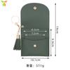 Ins Lindo Monedero de PU Monedero Portátil con Solapa para Monedas Monedero para Pantalones con Borla Soporte para Tarjeta de Identificación Antiperdida Almacenamiento Soporte para Tarjetas