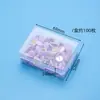 Chinchetas de Plástico de Color Recubierto del Fabricante, 100 Piezas en una Caja, Chinchetas para Tablero de Corcho, Chinchetas de Cabeza Plana, Chinchetas para Dibujo Artístico, Chinchetas de Cabeza Grande
