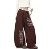 Pantalones Sueltos Artísticos de Algodón y Lino para Primavera y Otoño, Pantalones Casuales Bordados de Estilo Étnico, Ropa Retro Zen de Pierna Ancha para Jóvenes, Color Marrón