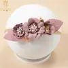 Faixa de Cabelo de Nylon para Recém-Nascidos Europeia e Americana Faixa de Cabelo com Flor para Crianças Estilo Ins para Bebês Acessórios de Cabelo com Flores Artificiais Combinadas Feitos à Mão