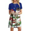 Interesante Muñeco de Nieve Navideño 2024 Comercio Exterior Transfronterizo Nueva Moda Lindo Estilo Navideño Holgado Casual Manga Corta