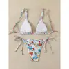 Amazon 2026 novo maiô de duas peças com estampa estilo europeu e americano, biquíni sexy para férias, praia e fontes termais
