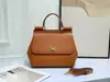 Bolsa Feminina Estampa de Palma D&G Bolsa de Mão Bolsa Transversal Bolsa Platina Bolsa de Festa Couro Genuíno Siciliano Bolsa Feminina Exportação