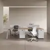 Mesa de Escritório Simples Moderna para Equipe Estação de Trabalho para Quatro Pessoas Mesa de Escritório com Divisória para Posições de Duas Pessoas Combinação de Mesa e Cadeira de Escritório