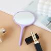 Espejo pequeño de mano para salón de belleza, espejo redondo portátil estilo europeo, espejo de una cara, espejo para maquillaje de tatuajes, espejo con mango alto