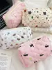 31291 Bolsa de Maquillaje de Mano Acolchada Fresca para Niña de Gran Capacidad Linda Almacenamiento Estuche con Cremallera para Estudiante