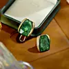 Brincos de Concha de Abalone de Luxo Leve e de Alta Qualidade para Mulheres, Agulha de Prata Retangular Design Retrô de Nicho Versátil e Elegante