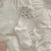 Calcetines de Lunares para Mujer, Calcetines de Verano Finos de Media Pantorrilla con Bordes Fruncidos, Calcetines Estilo Ballet Japonés para Niñas