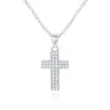 Joyería Moderna Europea y Americana Nuevas Llegadas Collar con Colgante de Cruz Microincrustada de Circonita para Mujeres Accesorios de Cadena para Suéter