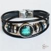 Doze constelações pulseira europeia e americana joias quente cross-border multicamadas aço inoxidável fivela relógio luminosa punk couro céu noturno