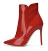 Botas de Moda Europeas y Americanas Transfronterizas, Puntiagudas de Charol con Tacón de Aguja Botines Cortos para Mujer, Botas de Mujer, Talla Grande 45