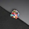 Anillo de Piedra Natural Estilo Étnico Popular Serie Multicolor Cuentas de Grava Anillo Hueco Estilo Bohemio Cuentas de Arroz