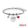 Pulsera Europea y Americana Transfronteriza Acero Inoxidable Pulsera Hueso de Serpiente Día del Maestro Manzana Roja Conmemorativa Regalo Festivo Pulsera Grabable