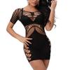 Europa e Estados Unidos comércio exterior plus size rede de pesca oca sexy macacão explosões transfronteiriças perspectiva malha jacquard vestido