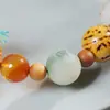 Pulseira Bodhi Multi-Tesouro de Dezoito Sementes de Primeira Linha, Joia de Sândalo Gatinho Trazedor de Sorte, Pulseira com Pingente de Contas Budistas, Contas de Oração