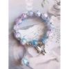 Pulsera Lunar Gris Ojo de Gato Imitación para Mujer, Colgante de Campana Simple, Regalo de Cumpleaños para Mejor Amiga, Estilo Ins de Vidrio