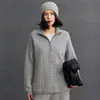 Suave y acogedor suéter de cachemira 2026 otoño/invierno nuevo para mujer, ajuste holgado, con media cremallera, cuello retorcido, suéter de punto base