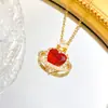 Colar Venda Quente Transfronteiriça Colar Envolto Coração Flor Acessórios de Colar Temperamento de Luxo Leve Personalidade de Nicho Acessórios de Joias da Moda