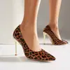 Nuevos Zapatos de Salón de Punta Fina con Estampado de Leopardo Estilo Británico, Tacones Altos para Danza Jazz, Zapatos de Mujer Estilo Callejero, Tallas Grandes 40-48