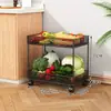 Estante de Cocina de Piso Multicapa para Almacenamiento Doméstico, Estante de Almacenamiento Multifuncional para Condimentos, Verduras, Snacks, que se Apoya en la Pared