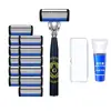 Nueva rasuradora manual de 6 hojas para hombre, cabezal de corte universal de acero inoxidable, soporte de 6 hojas, antiarañazos