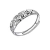 Estilo retro muestra temperamento moda de alta gama anillo abierto plateado lleno de estrellas sensación de alta gama lujo ligero versátil chic anillo para el dedo