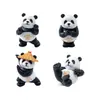 Miniatura de Panda de Artes Marciais Plástico PVC Ornamento de Mesa Acessórios de Decoração DIY para Jardinagem e Paisagismo