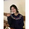 Sudadera de Cuello Redondo con Diseño de Moda para Mujer, Estilo Coreano High Street, Terciopelo Engrosado, Camiseta de Manga Larga Nueva para Pareja para Hombre, Otoño e Invierno 2025