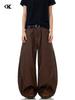 Pantalones Scimitar Americanos 11Kn para Hombres y Mujeres, Silueta Holgada, Remaches, Diseño Deconstruido, Ajustados, Holgados, Casuales, Pantalones de Pierna Ancha