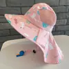 Sombrero de verano para niños y niñas con ala grande, de malla transpirable, estilo pescador, tipo chal de playa, para el sol