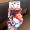 Llavero original de HelloKitty con animación Flip TV, práctico llavero de gato con cuentas de dibujos animados